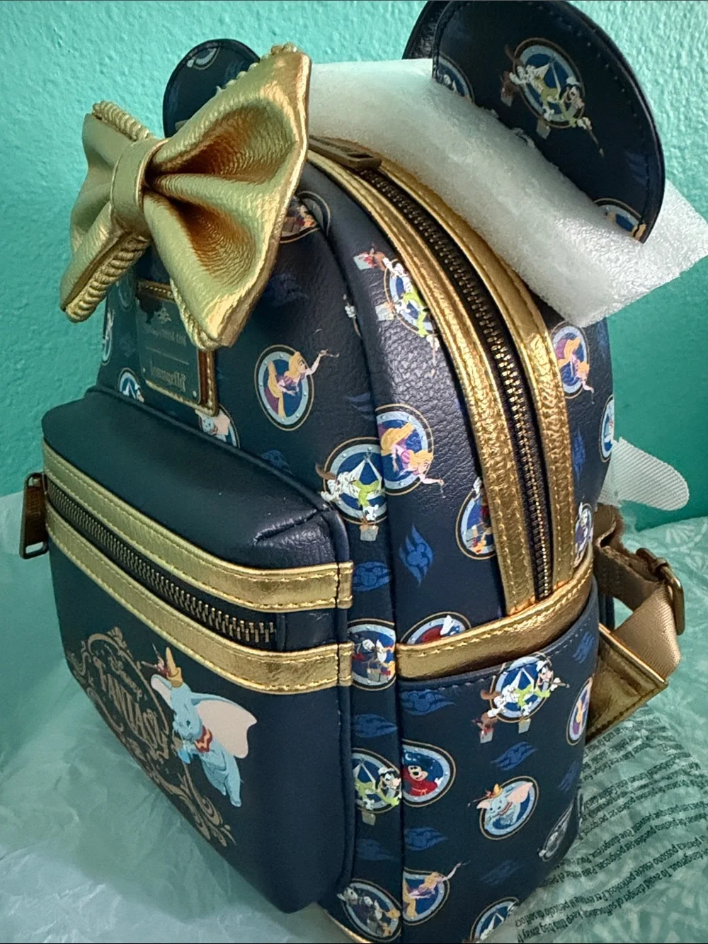 Loungefly Disney Cruise Line Exclusive DCL Dumbo Fantasy Backpack Blue Gold BNWT